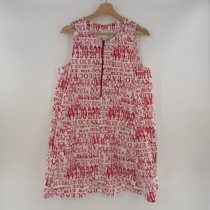 Anthropologie Maeve The Keiko Mini Dress The Front Zip Edition Red Size Large